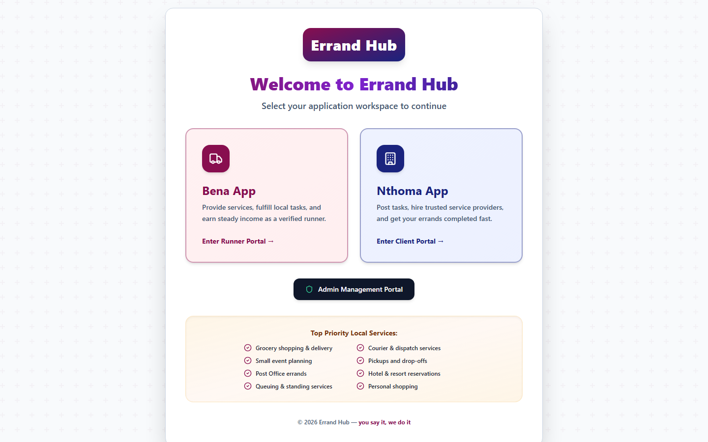 Nthoma Connect (Errand Hub)